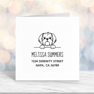 Cute Small Dog Shih Tzu Address Self-inking Stamp