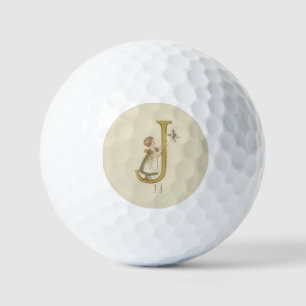 Cute small girl letter J Golf Balls