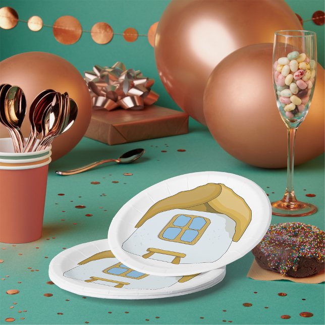 Cute Small House Paper Plate (Creator Uploaded)