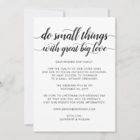 Cute Small Things Great Big Love Downsize Wedding