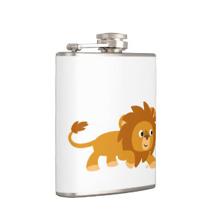 Cute Smart Cartoon Lion Hip Flask