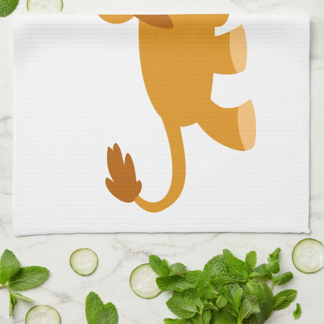 Cute Smart Cartoon Lion Kitchen Towel (Folded)