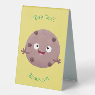 Cute smart chocolate chip cookie cartoon