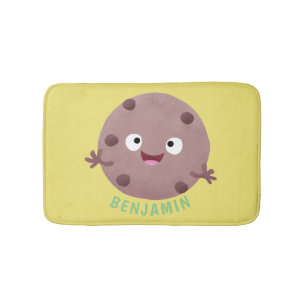 Cute smart chocolate chip cookie cartoon bath mat