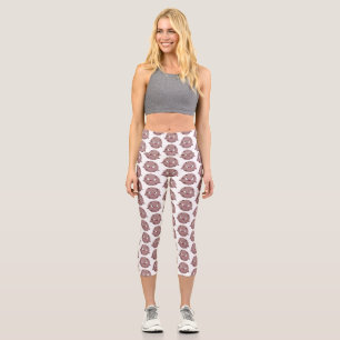 Cute smart chocolate chip cookie cartoon capri leggings