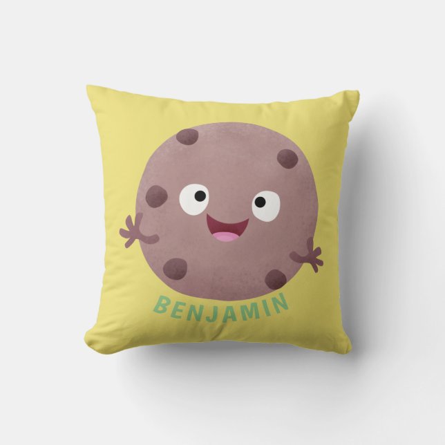 Cute smart chocolate chip cookie cartoon cushion (Front)