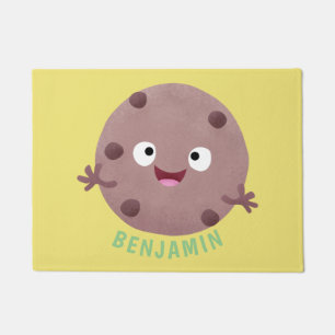Cute smart chocolate chip cookie cartoon doormat