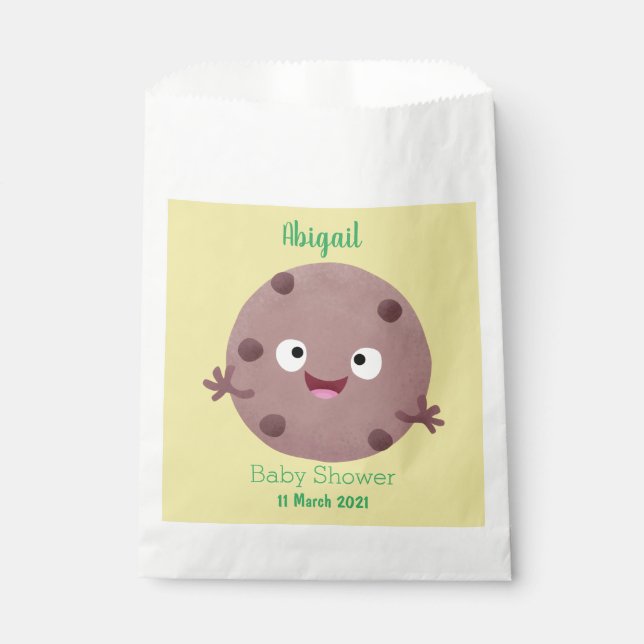 Cute smart chocolate chip cookie cartoon favour bags (Front)