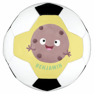 Cute smart chocolate chip cookie cartoon football