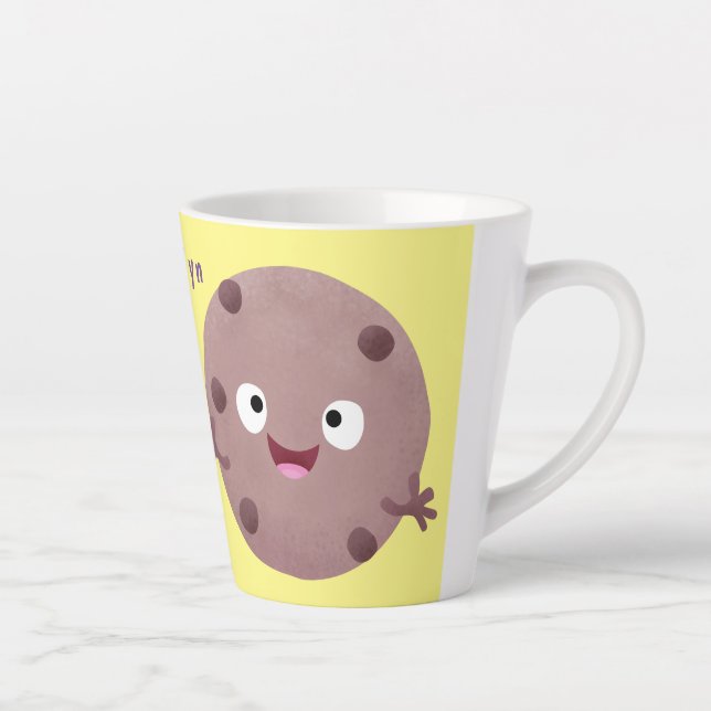 Cute smart chocolate chip cookie cartoon latte mug (Right)