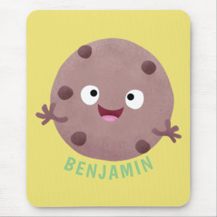 Cute smart chocolate chip cookie cartoon mouse mat
