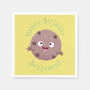 Cute smart chocolate chip cookie cartoon napkin