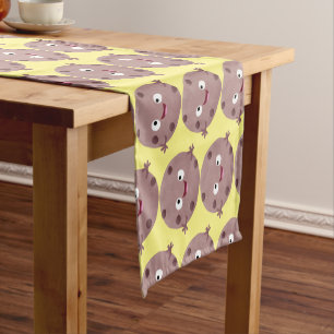 Cute smart chocolate chip cookie cartoon short table runner