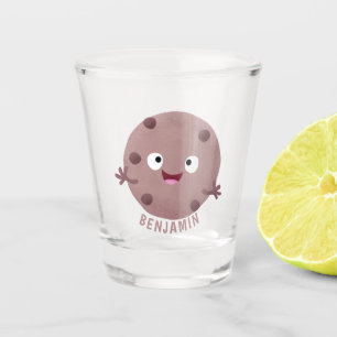 Cute smart chocolate chip cookie cartoon shot glass
