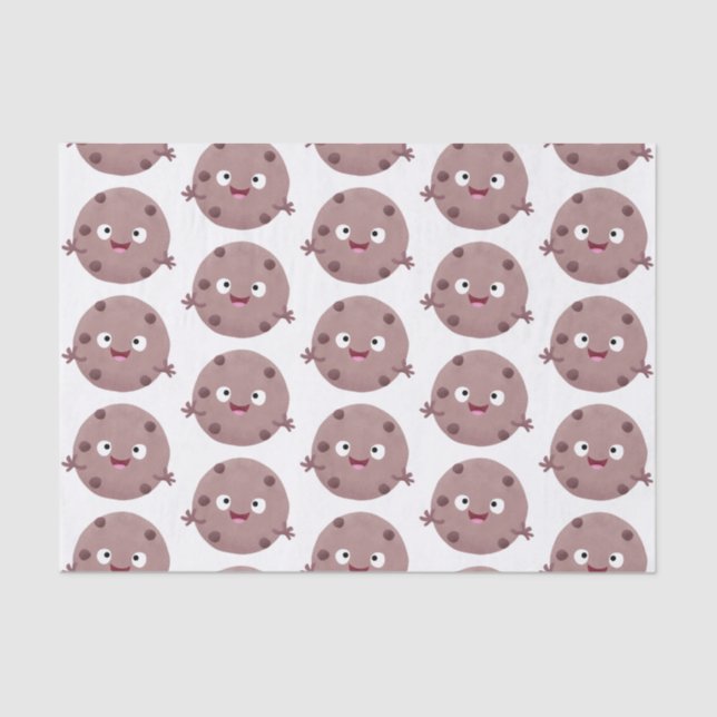 Cute smart chocolate chip cookie cartoon tissue paper (Front)