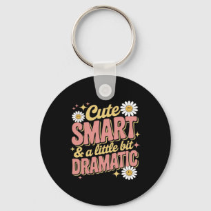 Cute Smart Dramatic Funny Smile Flower Back To Key Ring