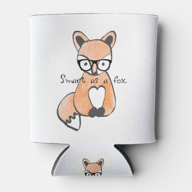 Cute Smart Fox Can Cooler (Front)