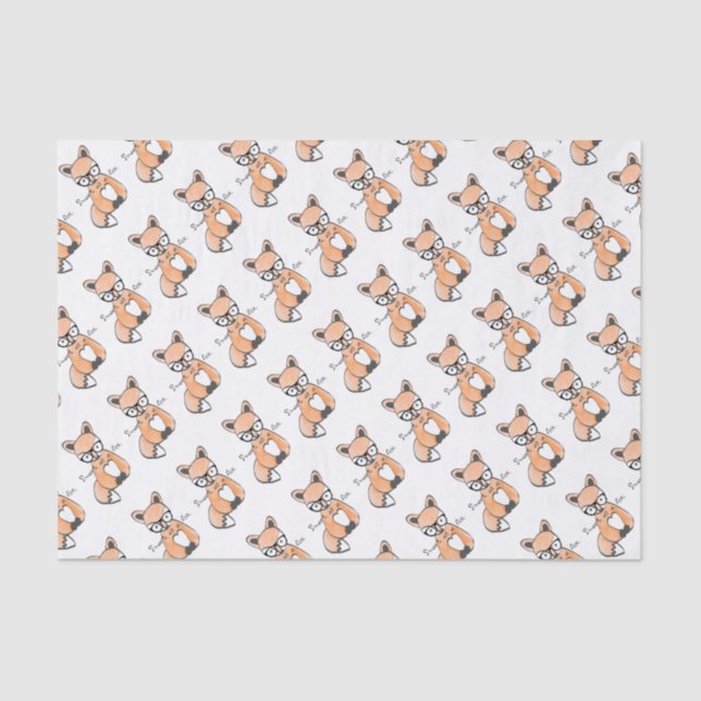 Cute Smart Fox Tissue Paper (Front)