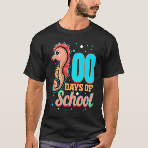 Cute Smart Seahorse For 100 Days Of School T-Shirt