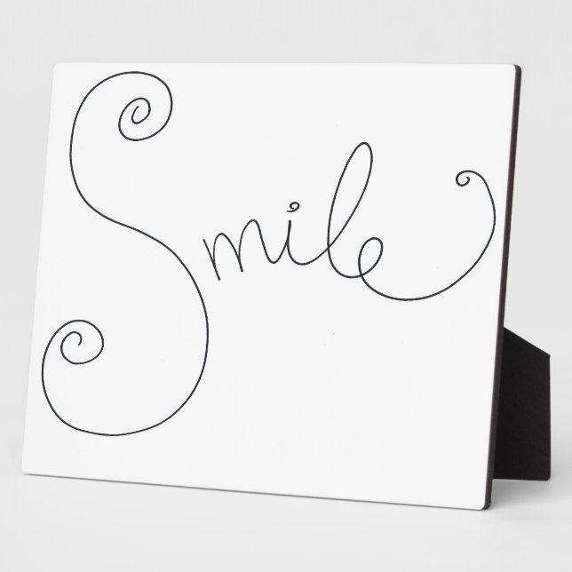 cute smile doodle black white design plaque (Side)
