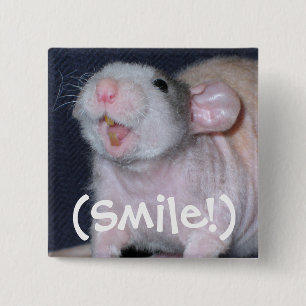 Cute Smile Rat 15 Cm Square Badge