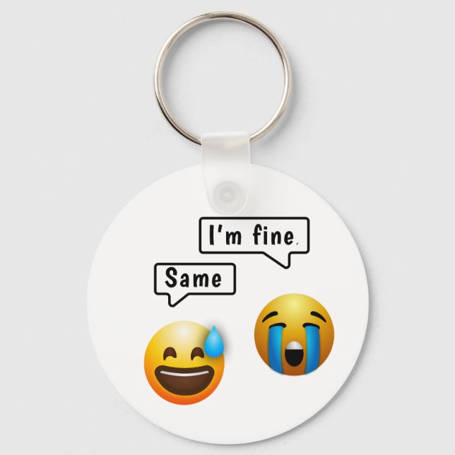 Cute Smiley Face Emoji Keychain (Front)