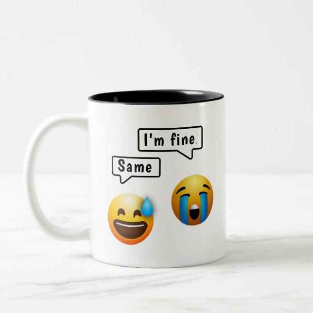 Cute Smiley Face Emoji Mug (Left)