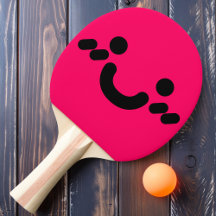 Cute Smiley Face Pink Ping Pong Paddle
