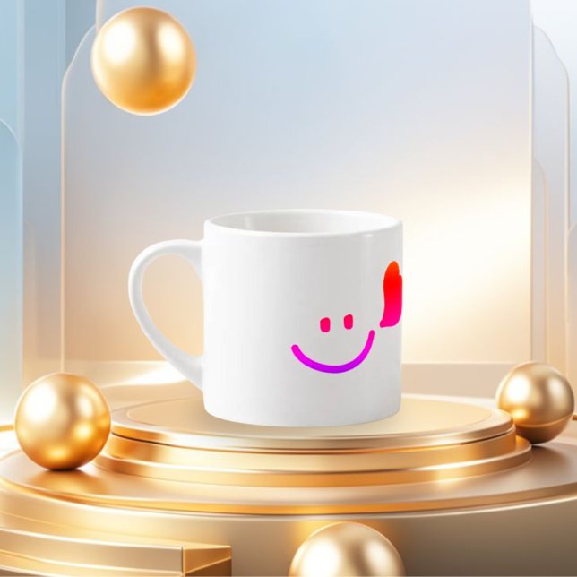 Cute Smiley Face with Heart – Minimalist Happy Vib Espresso Cup (Creator Uploaded)