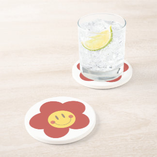 Cute Smiley Flower Retro Aesthetic Happy Face Desi Coaster
