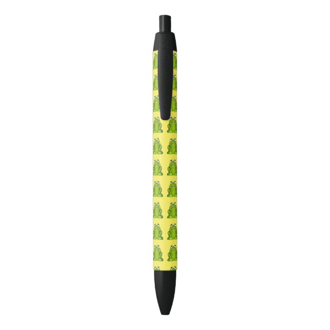 Cute Smiley Frog Black Ink Pen (Back (Vertical))