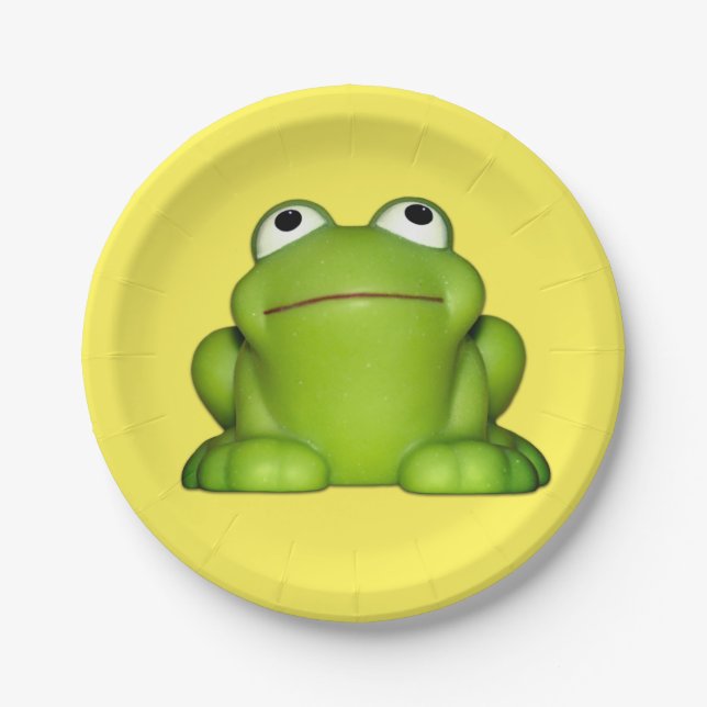 Cute Smiley Frog Paper Plate (Front)