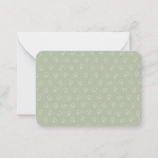 Cute Smiley Teeth Note Cards - Sage Green