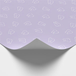 Cute Smiley Tooth Wrapping Paper - Lavender