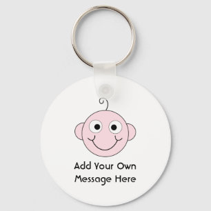 Cute Smiling Baby. Custom Text. Key Ring