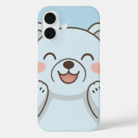 Cute Smiling Bear Phone Case–Soft Pastel Cartoon.