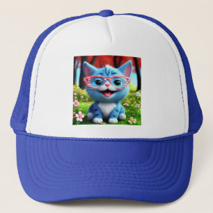 Cute Smiling Blue Kitten-55665 Trucker Hat
