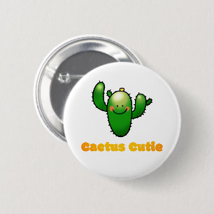 Cute Smiling Cactus Illustration 6 Cm Round Badge