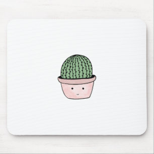 Cute smiling cactus mouse mat