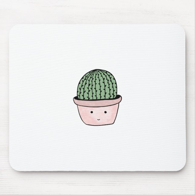Cute smiling cactus mouse mat (Front)
