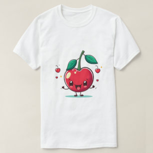 Cute Smiling Cartoon Cherry Character T-Shirt