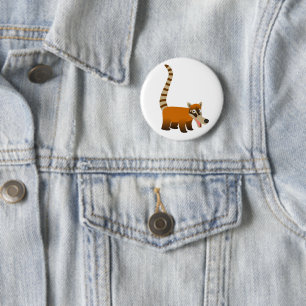 Cute Smiling Cartoon Coatimundi 6 Cm Round Badge