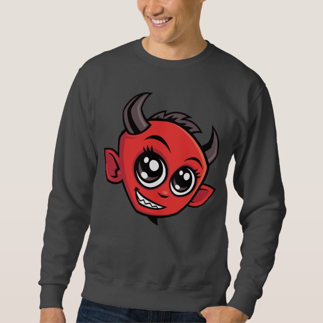 Cute Smiling Cartoon Devil Sweatshirt (Front)
