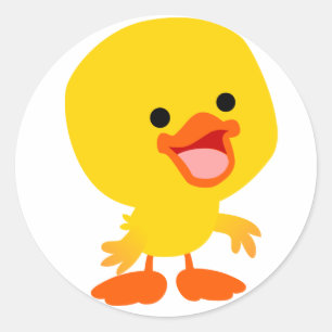 Cute Smiling Cartoon Duckling Sticker