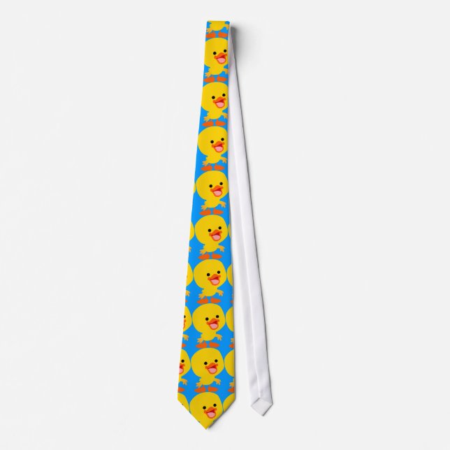 Cute Smiling Cartoon Duckling Tie (Front)