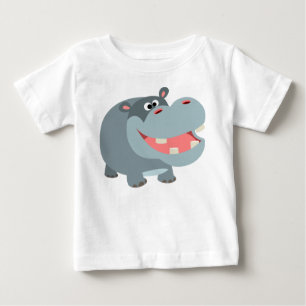 Cute Smiling Cartoon Hippo Baby T-Shirt