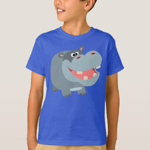 Cute Smiling Cartoon Hippo Children T-Shirt