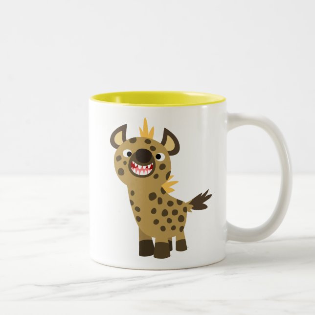 Cute Smiling Cartoon Hyena Magnet Two-Tone Coffee Mug (Right)