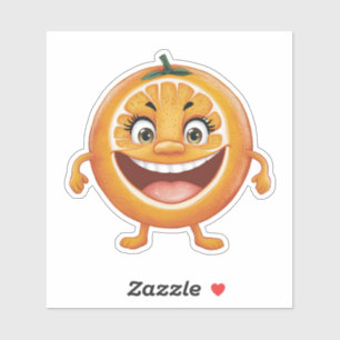 Cute Smiling Cartoon Orange Fruit