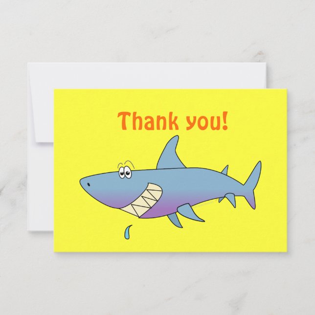 Cute Smiling Cartoon Shark Customisable Template (Front)